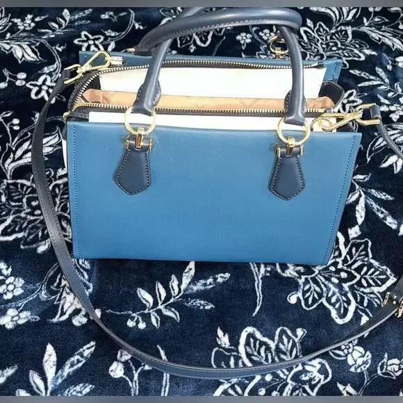 Michael Kors Marilyn Medium Two-Tone Saffiano Leather Satchel